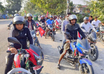 अग्नी खरेलको पक्षमा स्वतन्त्र युवाद्वारा मोटरसाइकल र्याली