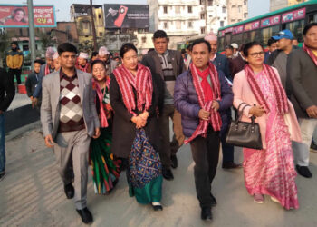 मन्त्री गुरुङद्वारा सार्वजनिक जग्गाहरुको स्थलगत अनुगमन