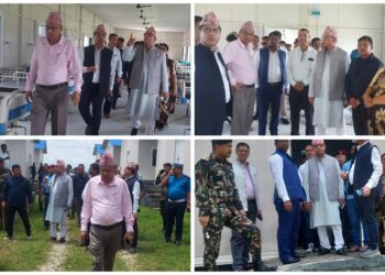 मन्त्री अधिकारीद्वारा हाेल्डिङ सेन्टरकाे अनुगमन