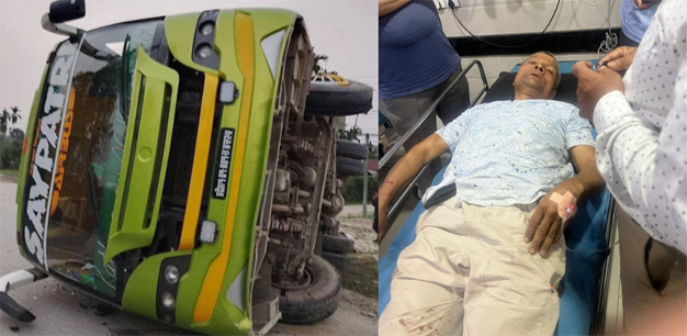 आन्दोलनबाट फर्किएका शिक्षकहरू चढेको बस दुर्घटना