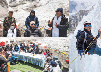 शर्माले सगरमाथा बेसक्याम्पमा मन्त्रीहरु बोलाएर गरे छलफल