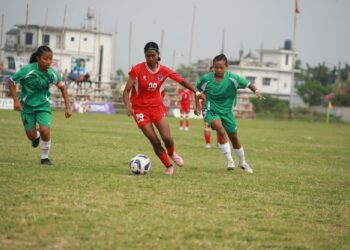 चन्द्रगढीमा महिला गाेल्डकप : पुलिस क्वार्टर फाइनलमा