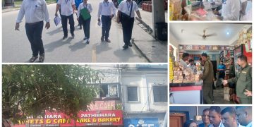 धुलाबारी बजारका खाद्यान्न पसलहरूमा अनुगमन